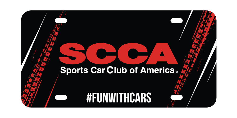 SCCA Single License Plate Insert, Black