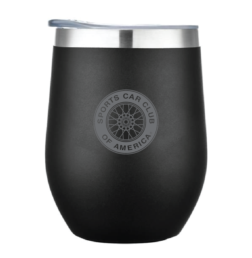 SCCA Stemless Wineglass Tumbler - Wire Wheel Edition