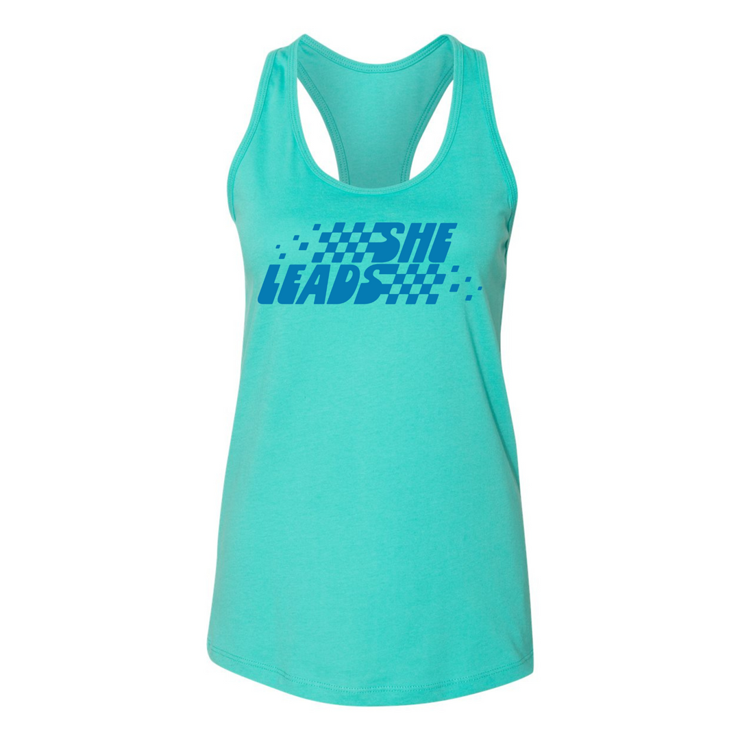 Women on Track - She Leads Racerback Tank