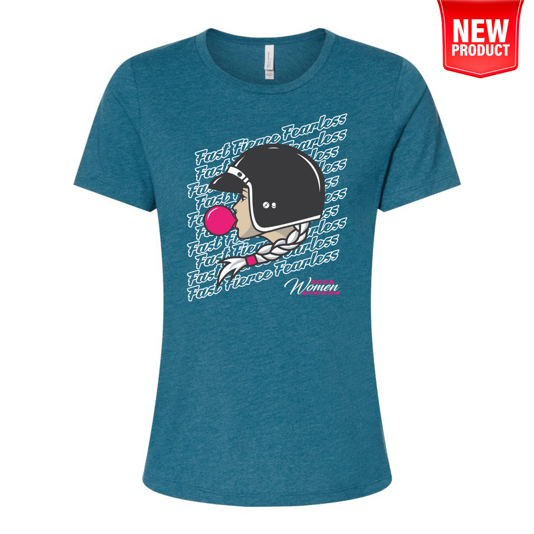 Women on Track - Helmets and Bubblegum Short Sleeve Tee