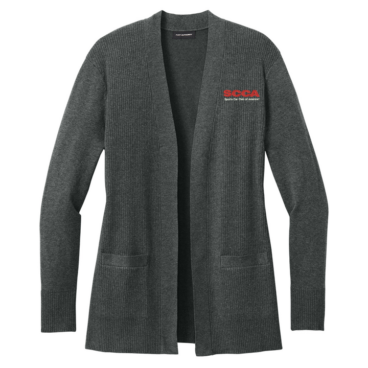 SCCA LADIES Easy Care Open Front Cardigan Sweater